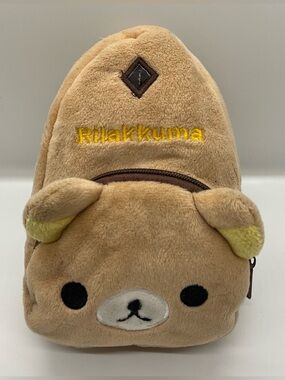 RILAKKUMA Japanese Character MINI Plush Backpack with pockets and straps. CUTE!
